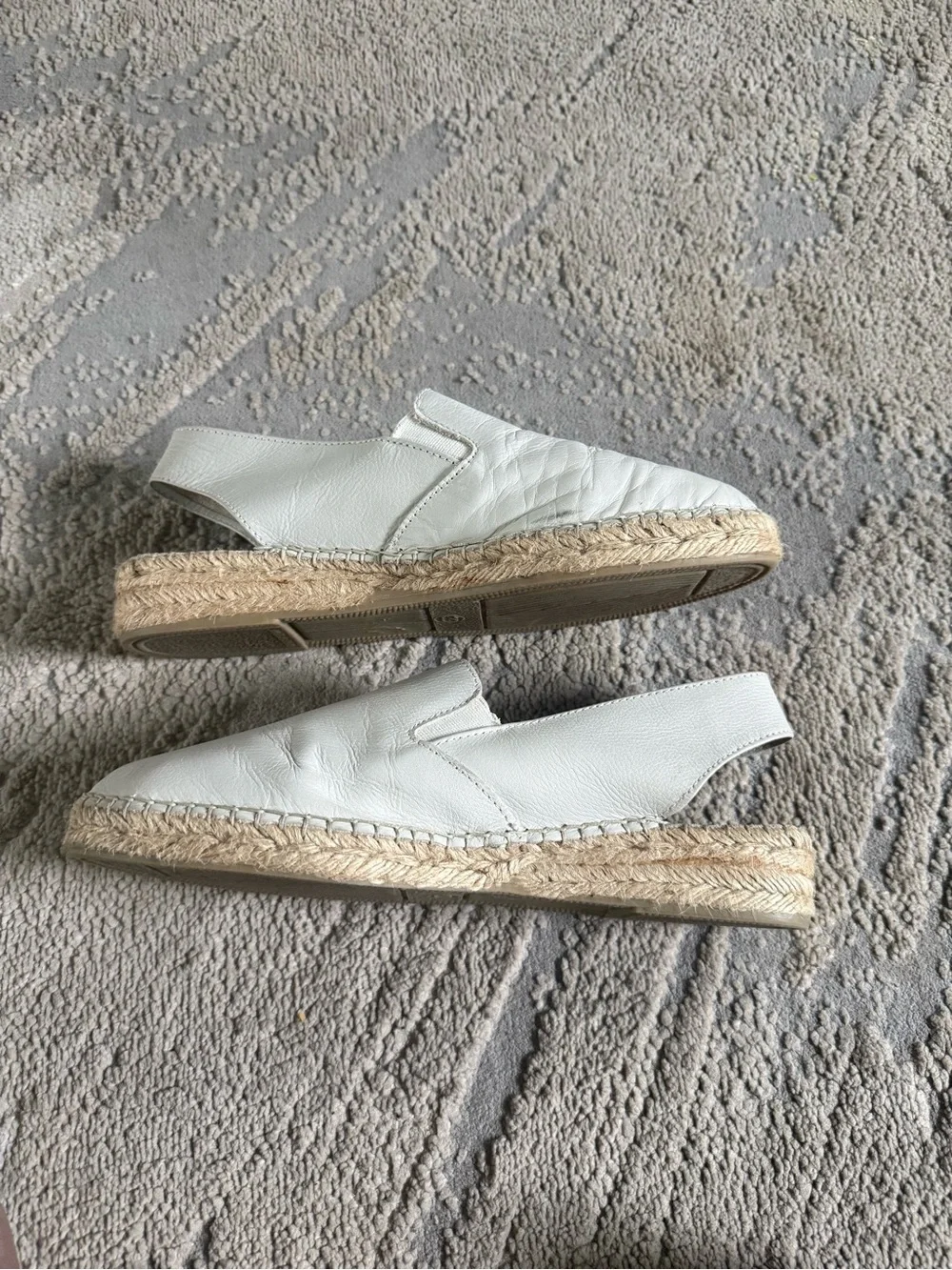 Mint Velvet Spain white leather closed toe Espadrille Sandal 9US 39EU